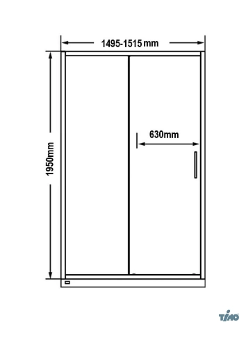 Душевая дверь Timo TD-150/03GR-6, раздвижная 1950x1500, профиль черный, стекло графит 6 мм Душевая дверь Timo TD-150/03GR-6, раздвижная 1950x1500, профиль черный, стекло графит 6 мм