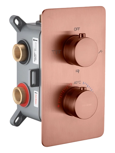 Смеситель для душа Boheme CELL 134-3-CB встраиваемый, с термостатом Copper Brushed Смеситель для душа Boheme CELL 134-3-CB встраиваемый, с термостатом Copper Brushed