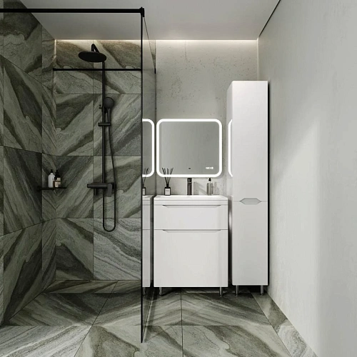 Тумба под раковину Style Line Марелла 60 Люкс антискрейтч белый глянец, PLUS напольная СС-00002396 Тумба под раковину Style Line Марелла 60 Люкс антискрейтч белый глянец, PLUS напольная СС-00002396