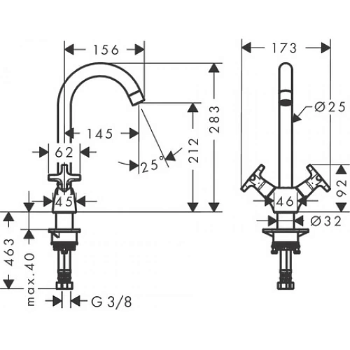 Смеситель для кухни Hansgrohe 220, Eco, 1jet 71283000, хром Смеситель для кухни Hansgrohe 220, Eco, 1jet 71283000, хром