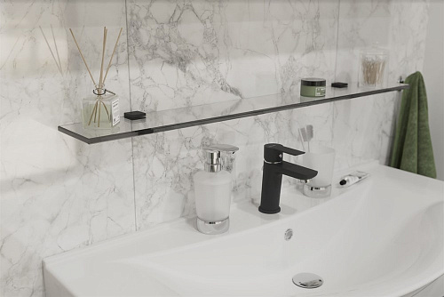 Полка STWORKI Glass Shelf 90 полкодержатели черные 440804 Полка STWORKI Glass Shelf 90 полкодержатели черные 440804