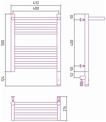 Полотенцесушитель электрический Сунержа Богема с полкой 3.0 500х400 / МЭМ правый 31-5807-5040 Матовы Полотенцесушитель электрический Сунержа Богема с полкой 3.0 500х400 / МЭМ правый 31-5807-5040 Матовы