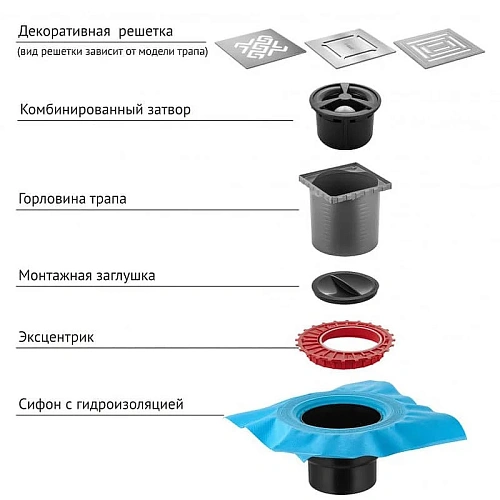 Душевой трап BERGES ZENTRUM Norma 150х150, матовый хром, выпуск D50/75/110 H74 вертикальный 090463 Душевой трап BERGES ZENTRUM Norma 150х150, матовый хром, выпуск D50/75/110 H74 вертикальный 090463