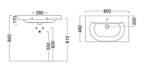 Раковина Kerama Marazzi BUONGIORNO подвесная/мебельная 80, белая глянцевая BG.wb.80 Раковина Kerama Marazzi BUONGIORNO подвесная/мебельная 80, белая глянцевая BG.wb.80