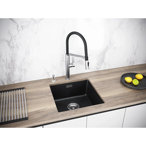 Кухонная мойка Paulmark LUMI 45UNI LU45-AN, антрацит, 455х460 Кухонная мойка Paulmark LUMI 45UNI LU45-AN, антрацит, 455х460