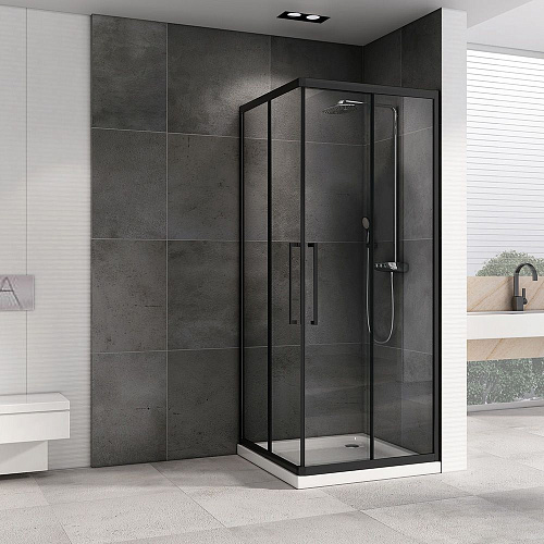 Душевой уголок ABBER Schwarzer Diamant AG02100BH 100x100 см универсальный, профиль черный, стекло прозрачное Душевой уголок ABBER Schwarzer Diamant AG02100BH 100x100 см универсальный, профиль черный, стекло прозрачное