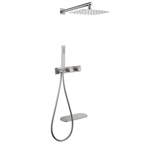 Душевая система ABBER Rund AF8750SP скрытого монтажа с изливом, термостат, сатин Душевая система ABBER Rund AF8750SP скрытого монтажа с изливом, термостат, сатин