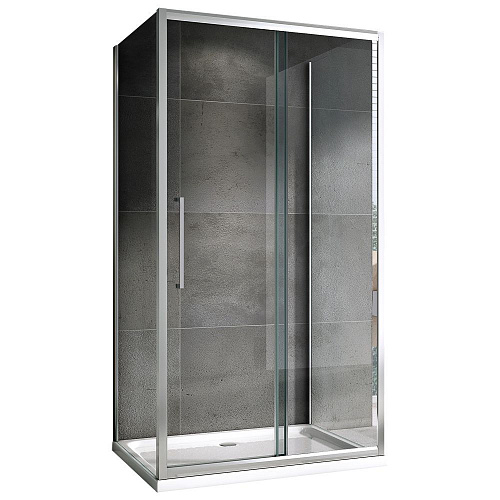 Душевой уголок ABBER Schwarzer Diamant AG30130H-S60-S60 130x60 см универсальный, профиль хром, стекло прозрачное Душевой уголок ABBER Schwarzer Diamant AG30130H-S60-S60 130x60 см универсальный, профиль хром, стекло прозрачное