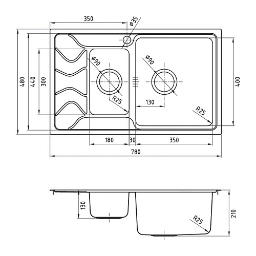 Кухонная мойка IDDIS Reeva (REE78SZi77) из нержавеющей стали Кухонная мойка IDDIS Reeva (REE78SZi77) из нержавеющей стали