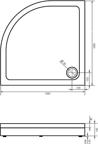 Душевой поддон STWORKI Хельсинки 100x100, с сифоном 555193 Душевой поддон STWORKI Хельсинки 100x100, с сифоном 555193