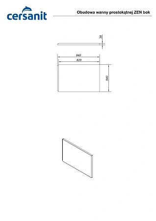 Экран для ванны торцевой Cersanit ZEN (P-PB-ZEN*85) Экран для ванны торцевой Cersanit ZEN (P-PB-ZEN*85)