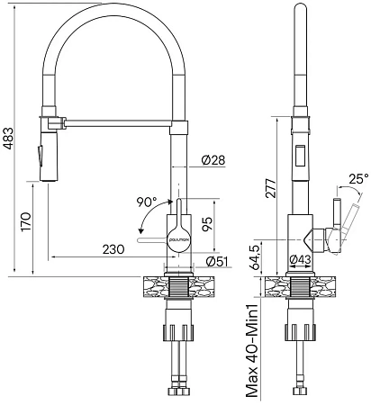 Смеситель для кухни Paulmark Halt, золото, Ha214021-G Смеситель для кухни Paulmark Halt, золото, Ha214021-G