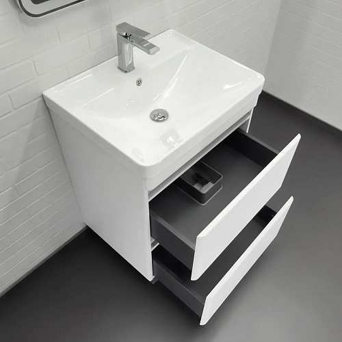 Тумба с раковиной Comforty Валдай-60Н 00-00020673 напольная белый матовый раковина 4460 Тумба с раковиной Comforty Валдай-60Н 00-00020673 напольная белый матовый раковина 4460