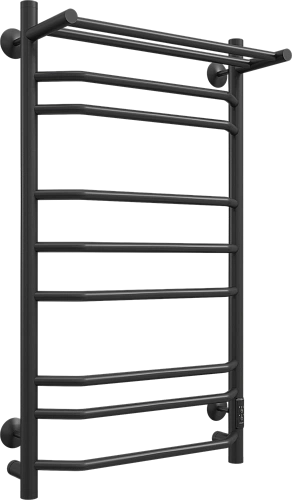 Полотенцесушитель электрический EWRIKA Сафо БР3 100х50, черный, с полкой 582343 Полотенцесушитель электрический EWRIKA Сафо БР3 100х50, черный, с полкой 582343