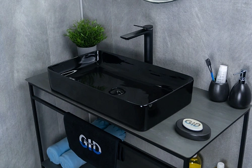 Раковина Gid BL9396 53346 накладная черная глянцевая 60x34x11 Раковина Gid BL9396 53346 накладная черная глянцевая 60x34x11