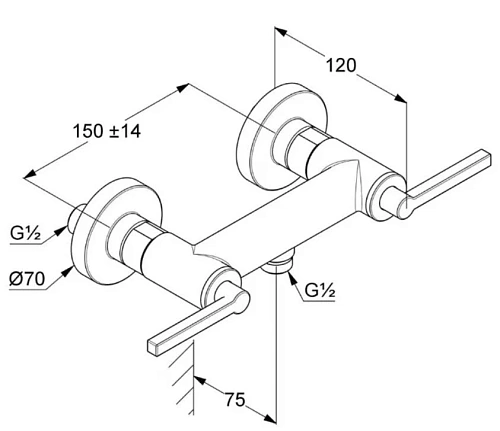 Смеситель для ванны Kludi NOVA FONTE 20540N215 оружейная сталь Смеситель для ванны Kludi NOVA FONTE 20540N215 оружейная сталь