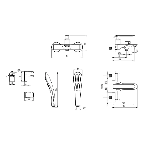 Смеситель для ванны Lemark Melange LM4934CW, хром/белый Смеситель для ванны Lemark Melange LM4934CW, хром/белый