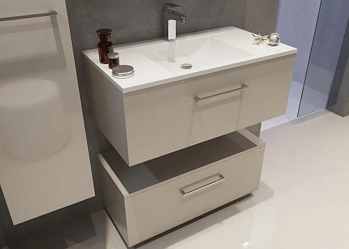 Тумба под раковину De Aqua Квадро 90 бежевый 00186129 Тумба под раковину De Aqua Квадро 90 бежевый 00186129