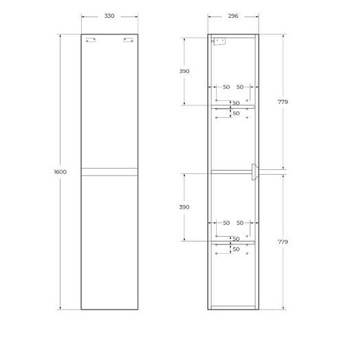 Шкаф-пенал BelBagno KRAFT-1600-2A-SC-CG-R Cemento Grigio подвесной 330x300 Шкаф-пенал BelBagno KRAFT-1600-2A-SC-CG-R Cemento Grigio подвесной 330x300