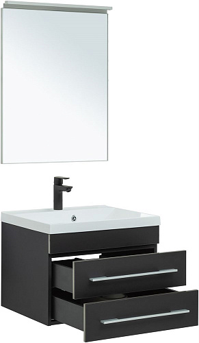 Тумба под раковину Aquanet Верона 58 New черный матовый 00272428 Тумба под раковину Aquanet Верона 58 New черный матовый 00272428