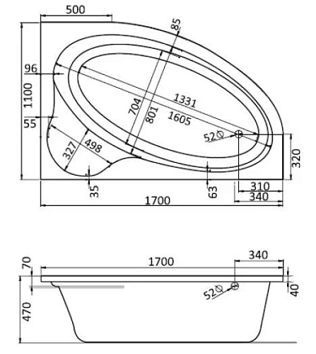 Акриловая ванна Santek Эдера 170x110 правосторонняя белая 1.WH11.1.994 Акриловая ванна Santek Эдера 170x110 правосторонняя белая 1.WH11.1.994