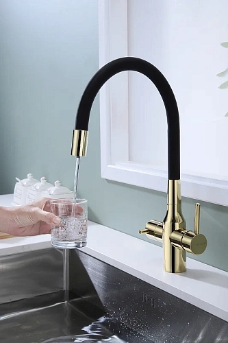 Смеситель для кухни Paulmark Salix золото Sa213419-G Смеситель для кухни Paulmark Salix золото Sa213419-G