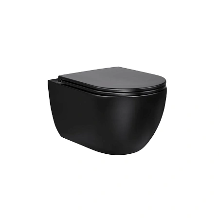 Унитаз подвесной Vincea Evo VT1-34MB безободковый, матовый черный, ультратонкое soft-close сиденье Унитаз подвесной Vincea Evo VT1-34MB безободковый, матовый черный, ультратонкое soft-close сиденье