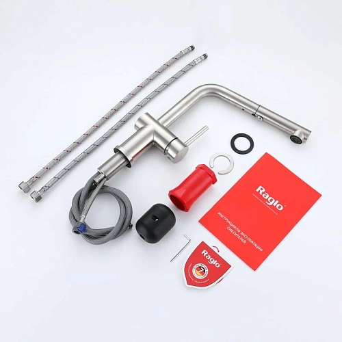 Смеситель для кухни Raglo R86.49.05 с выдвижным изливом, сатин Смеситель для кухни Raglo R86.49.05 с выдвижным изливом, сатин