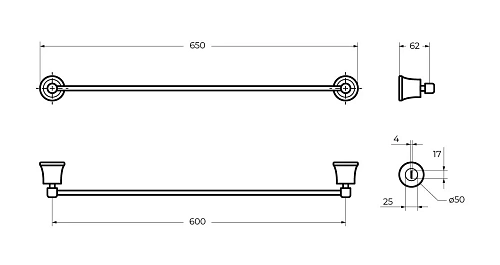 Полотенцедержатель CEZARES LIBERTY CZR-F-8981 хром Полотенцедержатель CEZARES LIBERTY CZR-F-8981 хром