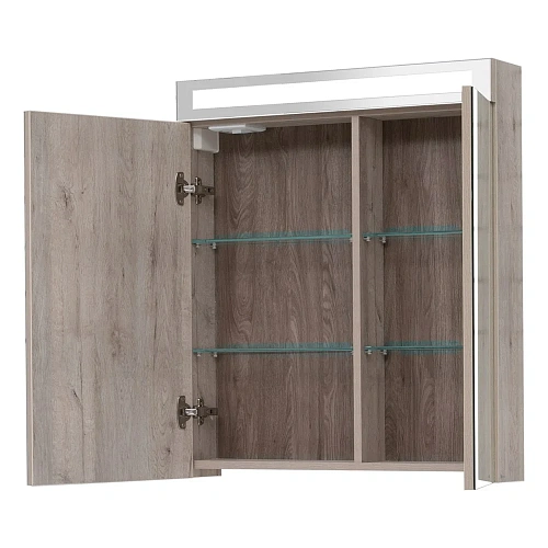 Зеркальный шкаф DREJA MAX, 70 см, 2 дверцы, 4 стеклянные полки, дуб кантри 77.9008D Зеркальный шкаф DREJA MAX, 70 см, 2 дверцы, 4 стеклянные полки, дуб кантри 77.9008D