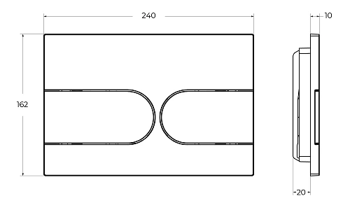 Клавиша смыва BelBagno BB-11-BL белый глянец Клавиша смыва BelBagno BB-11-BL белый глянец