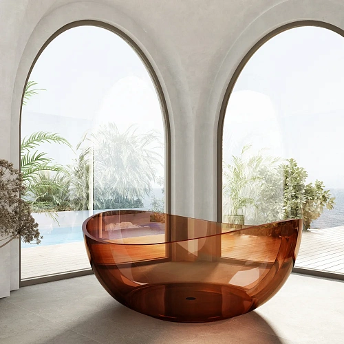 Ванна отдельностоящая ABBER Kristall AT9705Opal прозрачная коричневая Ванна отдельностоящая ABBER Kristall AT9705Opal прозрачная коричневая