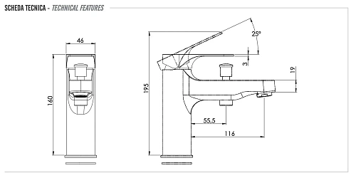 Смеситель для ванны Remer Class Line L04 Смеситель для ванны Remer Class Line L04