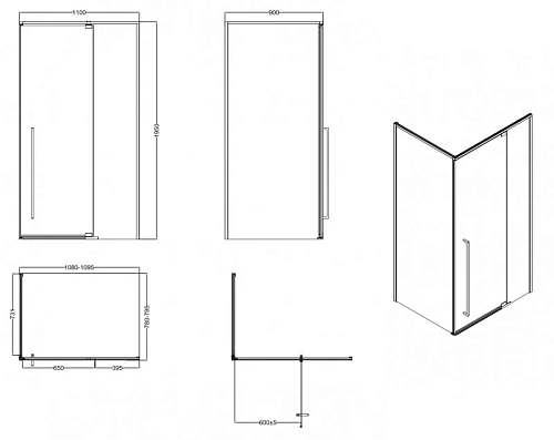 Душевой уголок Esbano ART (ESOGA119PSC) ESA-119PS-C 110x90x195 Душевой уголок Esbano ART (ESOGA119PSC) ESA-119PS-C 110x90x195