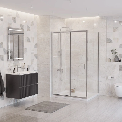 Душевой уголок BelBagno UNO-195-AH-1-110/100-C-Cr 110x100 см, профиль хром, стекло прозрачное Душевой уголок BelBagno UNO-195-AH-1-110/100-C-Cr 110x100 см, профиль хром, стекло прозрачное