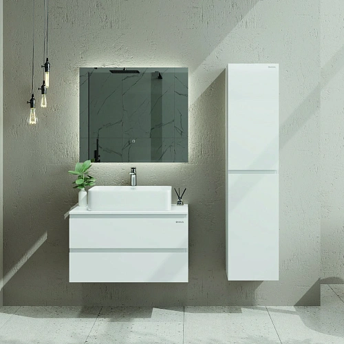 Тумба под раковину Onika Алеста 80 см 108065 подвесная, белая (для накладной) Тумба под раковину Onika Алеста 80 см 108065 подвесная, белая (для накладной)