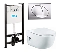Комплект Roca Meridian Pack 893104110 Унитаз подвесной , инсталляция , кнопка смыва , сиденье Комплект Roca Meridian Pack 893104110 Унитаз подвесной , инсталляция , кнопка смыва , сиденье