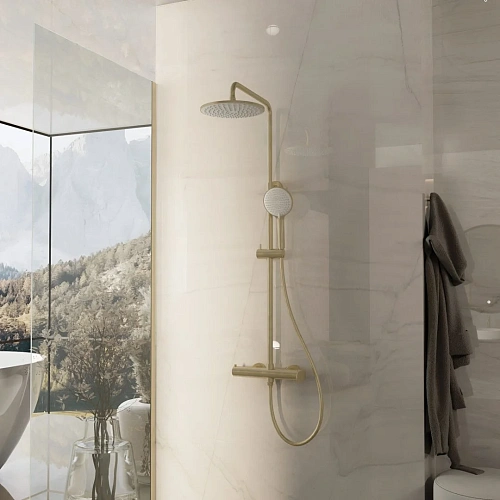 Душевая система Vincea Rondo VSFS-1R0BG без излива, брашированное золото Душевая система Vincea Rondo VSFS-1R0BG без излива, брашированное золото