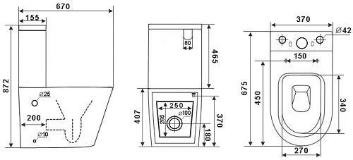 Унитаз напольный Timo INARI TK-501 (610x370x800) с бачком и крышкой микролифт Унитаз напольный Timo INARI TK-501 (610x370x800) с бачком и крышкой микролифт