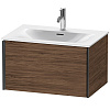 Картинка анонса товара «тумба под раковину duravit xviu xv40330b221 подвесная 71 см орех/черный»