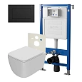 Комплект инсталляции Point Элемент PN45120 с клавишей смыва Ника, черная матовая, PN44081BM и унитазом Меркурий с сиденьем микролифт белый PN41831 Комплект инсталляции Point Элемент PN45120 с клавишей смыва Ника, черная матовая, PN44081BM и унитазом Меркурий с сиденьем микролифт белый PN41831