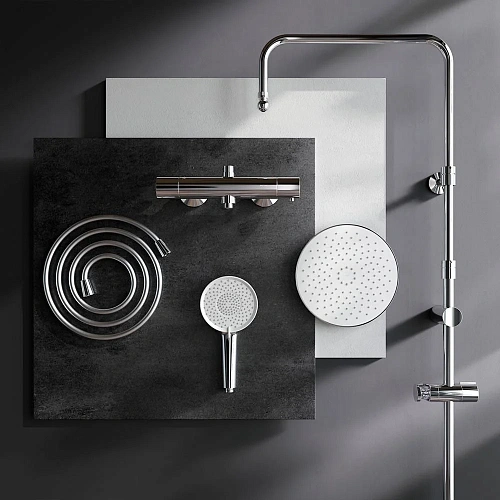 Душевая система AM.PM X-Joy F0785A400 с термостатом, верхний душ 220мм, хром Душевая система AM.PM X-Joy F0785A400 с термостатом, верхний душ 220мм, хром