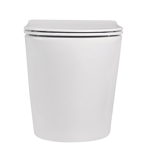 Унитаз приставной ABBER Bequem AC1113 белый, безободковый с крышкой микролифт Унитаз приставной ABBER Bequem AC1113 белый, безободковый с крышкой микролифт