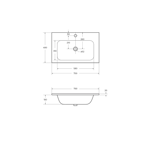 Раковина CEZARES CZR-750/480-LV-MR-ECO белый 1200x480 искусственный камень Раковина CEZARES CZR-750/480-LV-MR-ECO белый 1200x480 искусственный камень
