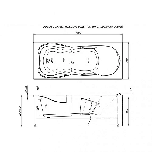 Акриловая ванна Aquanet Viola NEW 180x75 00242744 Акриловая ванна Aquanet Viola NEW 180x75 00242744