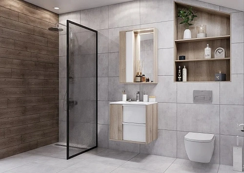 Зеркальный шкаф Aquaton Бостон 60 дуб эврика 1A240202BN010 Зеркальный шкаф Aquaton Бостон 60 дуб эврика 1A240202BN010