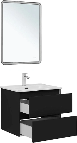 Тумба под раковину Aquanet Вега 2.0 60 черный 00337953 подвесная Тумба под раковину Aquanet Вега 2.0 60 черный 00337953 подвесная
