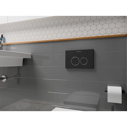 Клавиша смыва Milacio Standart MCU.204 две кнопки, механическая, черный/кольца хром R-style Клавиша смыва Milacio Standart MCU.204 две кнопки, механическая, черный/кольца хром R-style