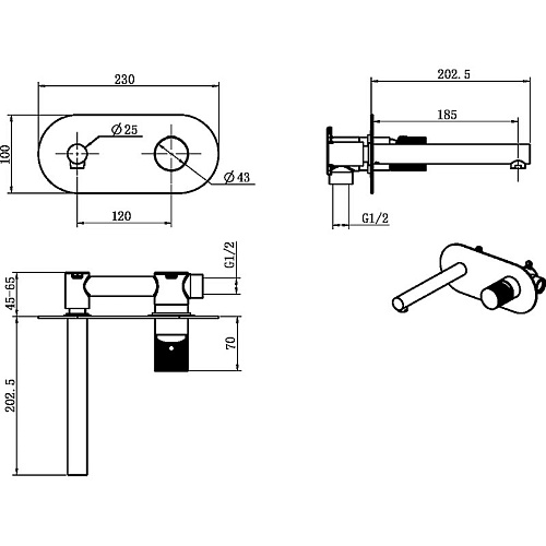 Смеситель для раковины Boheme Stick 125-BCR Chrome Смеситель для раковины Boheme Stick 125-BCR Chrome