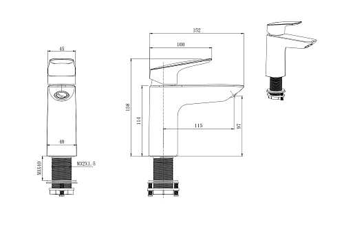 Смеситель для раковины Aquatek ВЕГА AQ1010CR хром Смеситель для раковины Aquatek ВЕГА AQ1010CR хром